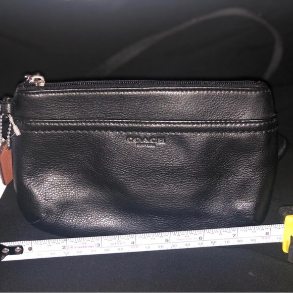 NWT Authentic Coach Black Leather Wristlet Wallet - Picture 5 of 5